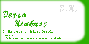 dezso minkusz business card